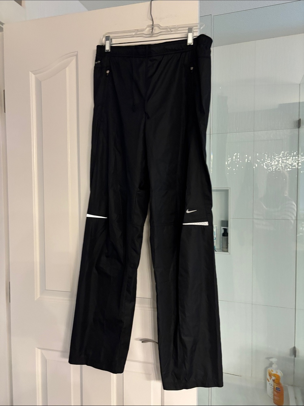 Nike Black Men's Nylon Track Pants with Reflective Accents